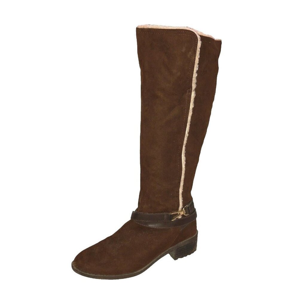 Tommy Hilfiger Womens 7.5 M Brown Nattie 2 Tall Fashion Riding Zip Up Boots EUC